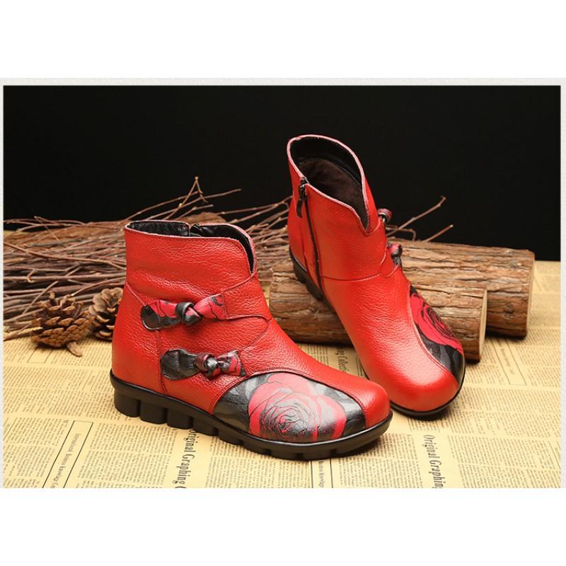 Womens Winter Ethnic Style Short Boots