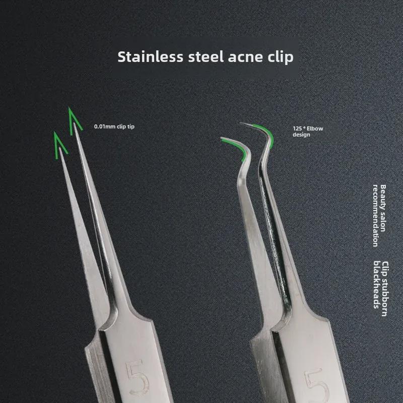 Oțel inoxidabil nr. Set 5 Extratoare Puncte Negre - Instrument Super Ascuțit de Salon de Frumusețe