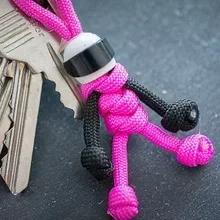 

Motorbike Head Keychain Biker helmet Pendant Key chain Braided Rope Paracord Buddy Bag Hanging Backpack Doll Toy Gifts Яскраво-рожевий