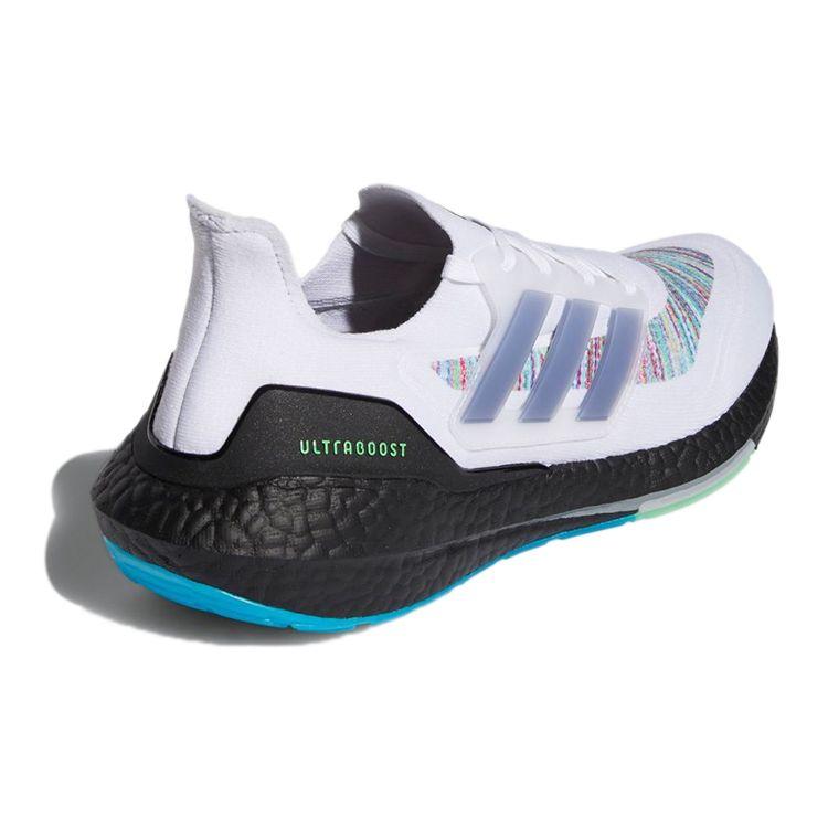 Adidas UltraBoost 21 White Screaming Green Unisex Sneakers Cloud-White Core-Black GZ3194