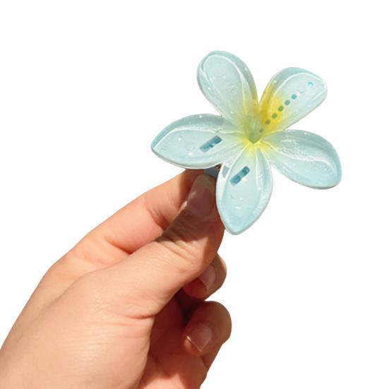 Haarkralle Transparent Farbverlauf Blütenform Haarspange Anti-Rutsch Zähne Hinterkopf Haarkralle Vielseitiges Haaraccessoire