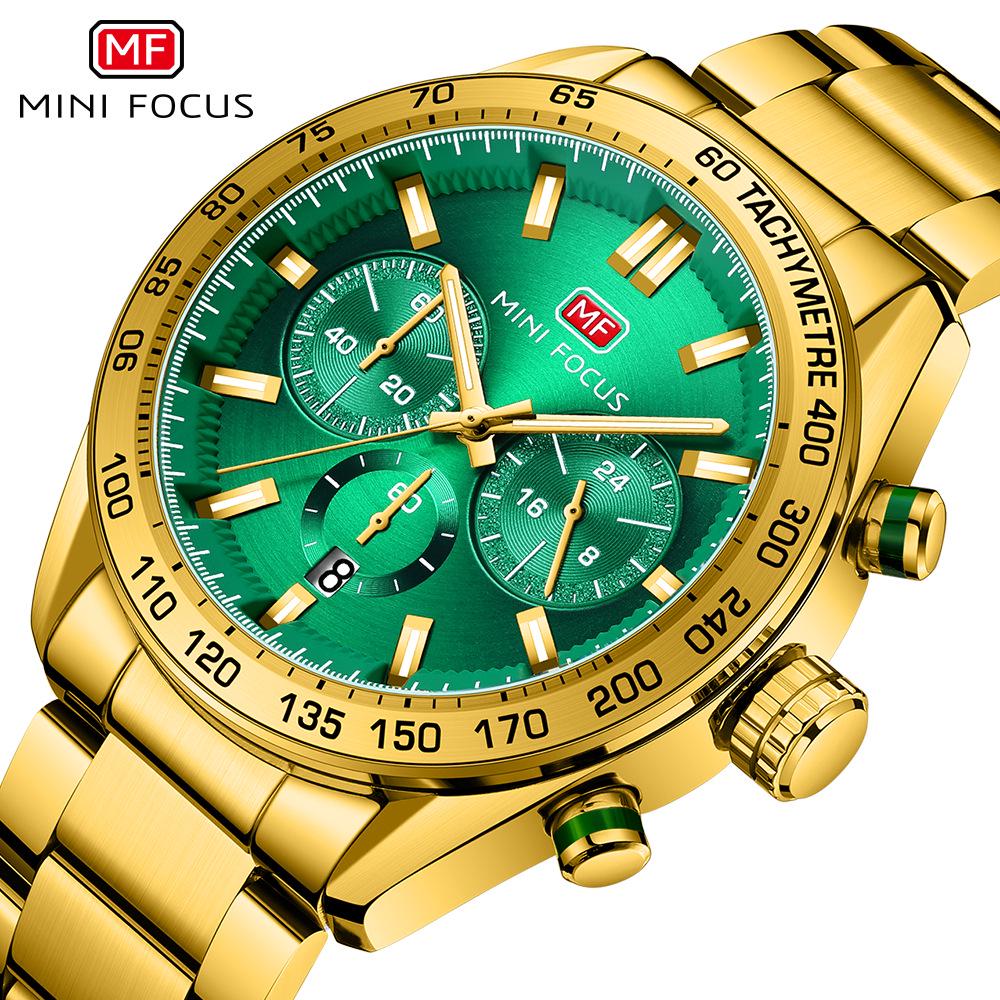 MINI FOCUS Men's Luminous Multifunctional Waterproof Steel Watch 0403G