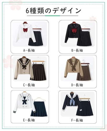 [NOKIJP] Authentic Sailor Uniform with Buttons, 6 Colors, JK Cosplay, Short Sleeve, Long Sleeve, Adult, High School Girl Uniform, Ranking, Women's Sai