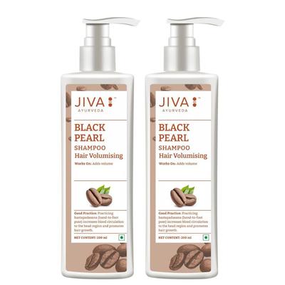 Jiva Black Pearl Shampoo 200 Ml | 100% Pure & Natural | Cleanses Scalp & Adds Volume To The Hair X Pack of 2