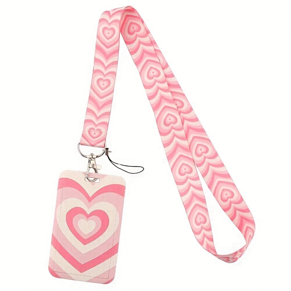 Buntes herzförmiges Lanyard mit Ausweishalter | Strapazierfähiges, bequemes Band für Damen, Mädchen, Schüler, Lehrer, Krankenschwestern, Ärzte, Büroangestellte