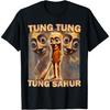Tung Tung Tung Sahur Funny Meme Brain Red T-Shirt