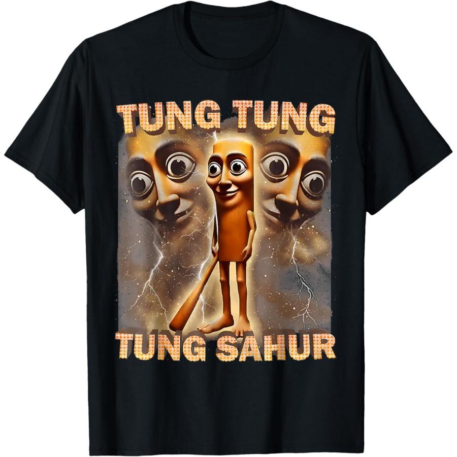 Tung Tung Tung Sahur Funny Meme Brain Red T-Shirt XXXXXL чёрный