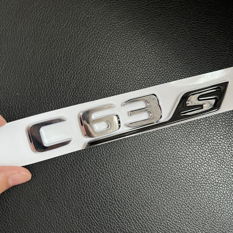 FCUI6 3D Black C63S Logo Letters V8 BITURBO Badge Car Rear Star Sticker Trunk AMG Emblem For Mercedes Benz AMG W205 C205 Accessories