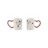 Lot de tasses Love - Home ESPRIT - 2 pièces - Blanc Rouge - Chats - 8x24x9,5 cm - Multicolore