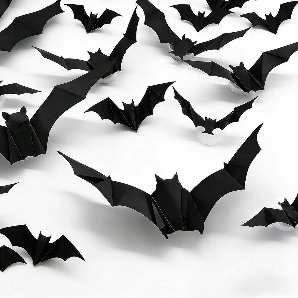 3D LED Glitzer Fledermaus Wandaufkleber für Halloween Dekoration