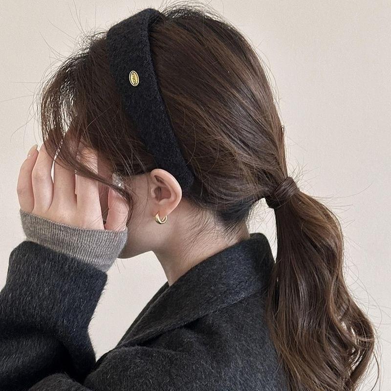 1Pc French Knitted Metal Headband with Versatile Knitting Design Daily Wear,comfortable To WearRetroElegantsuitableVariousStyles