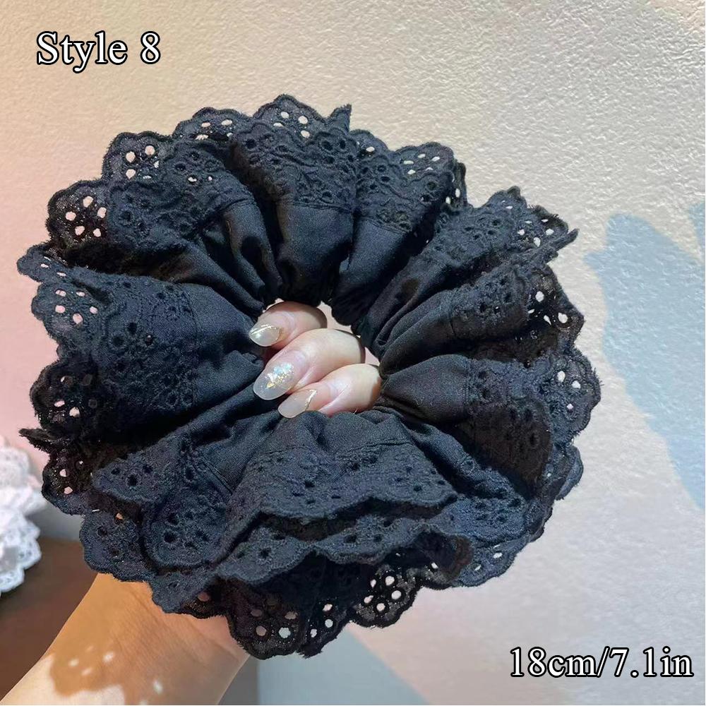Hair Accessories Four Layer Oversized Lace French Hair Ring Ponytail Holder Hair Ties Lolita Lace Scrunchies INS DIY Soft 1PCS
