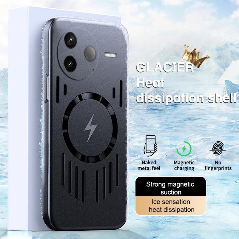 

Hollow Back Plate Heat Dissipation Magnetic Suction Phone Case for Poco F7 Ultra POCO F7 Pro X7 pro F6 Pro X6 Pro Protect Cover Poco F6 Pro