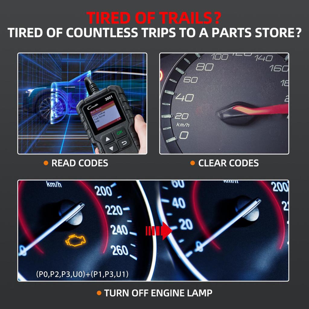 LAUNCH CR3001 Automotive OBD2 Diagnostic Scanner Car Check Engine Light OBD Code Reader Lifetime Free Update pk ELM327
