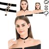 Stylish Black Choker Necklace For Women With Geometric Design And Rhinestone Accents