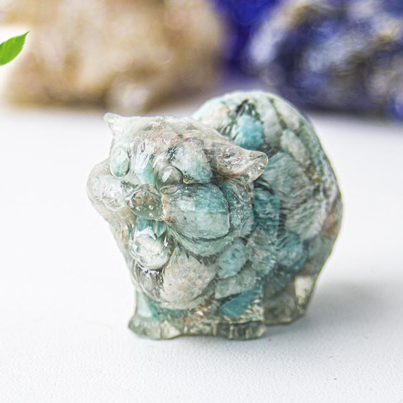 Crystal Resin Animal Decor With Agate Stones For Home Office Desk Art Gift For Friends