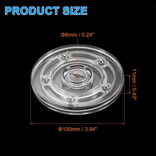 uxcell Acrylic Lazy Susan Rotating Platform, 4-inch Clear Rotating Platform Organizer with Ball Bearings, 360-Degree Rotating Tray, Fragrance Storage