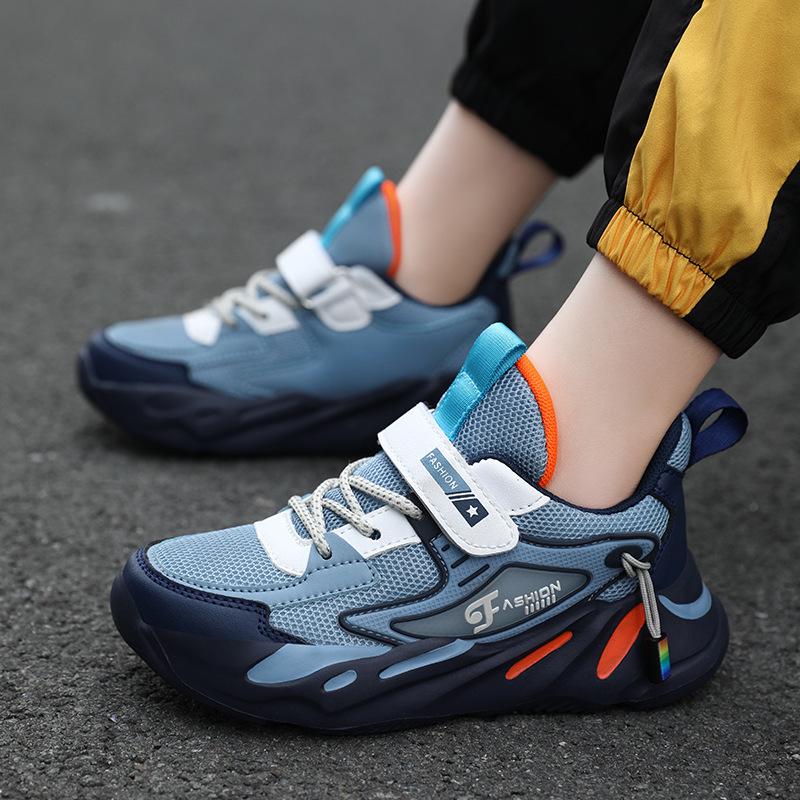 Boys' Waterproof Leather Sneakers - Lightweight, Soft Sole Running Shoes for Elementary School Students