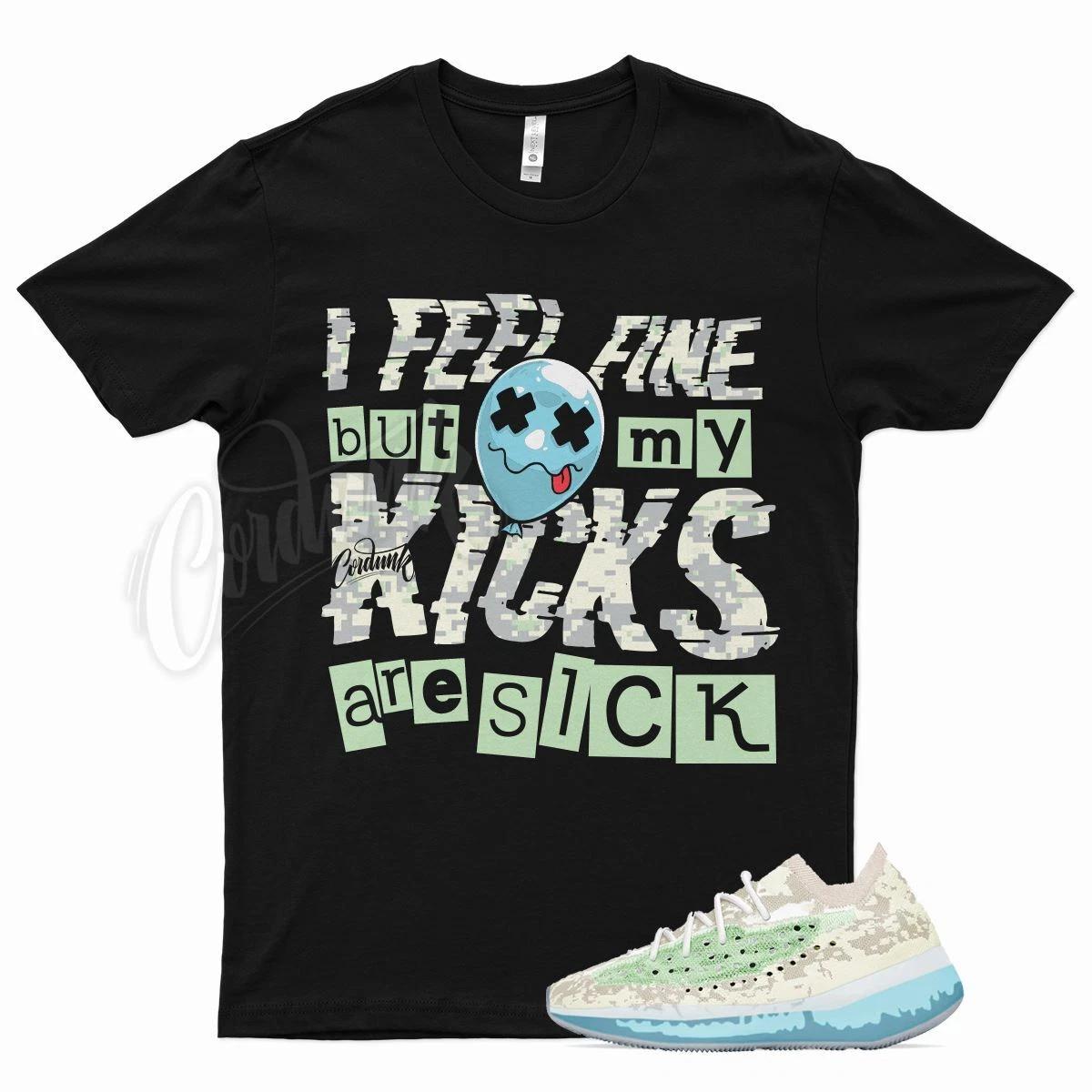 Черная футболка SICK V2 для YZ Boost 380 Alien Blue Glow Green Grey 3XL
