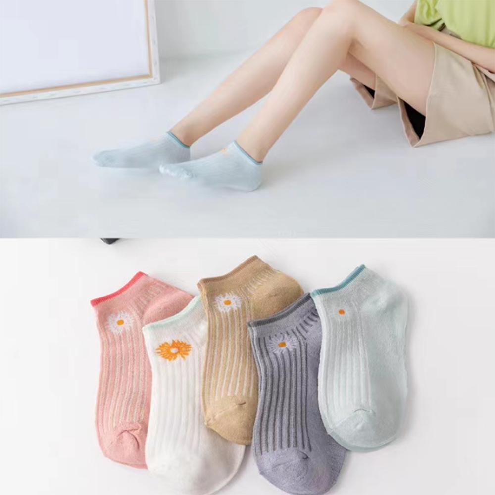 5 Pairs/Lot Summer Short Women's Socks Low Rise Comfortable Breathable Cute Print Ankle Foot Covers Fashion Cartoon Kawaii Socks