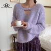 Neuer Pullovermantel Strickwaren Damen Herbst und Winter Lockerer Pullover Langarmpullover Casual Style Mantel