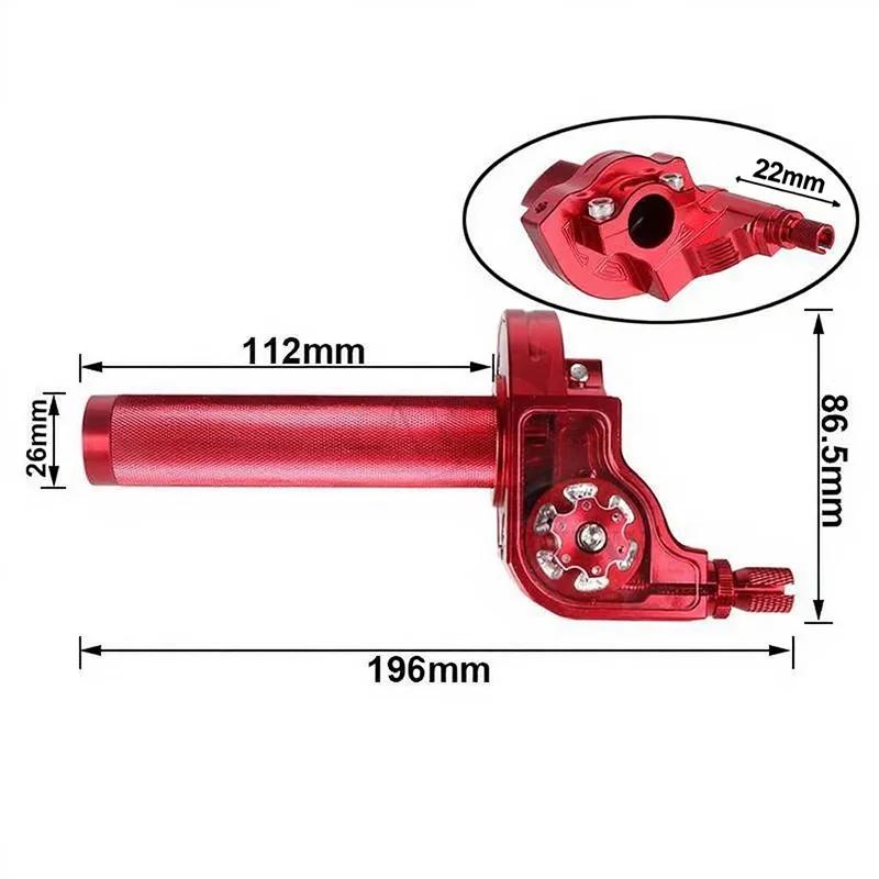 For ATV Quad Bike Motocross Moped Scooter Bike CNC Aluminum Parts 7/8" 22mm Universal Motorcycle Accelerator Throttle Twist Grip,Red.