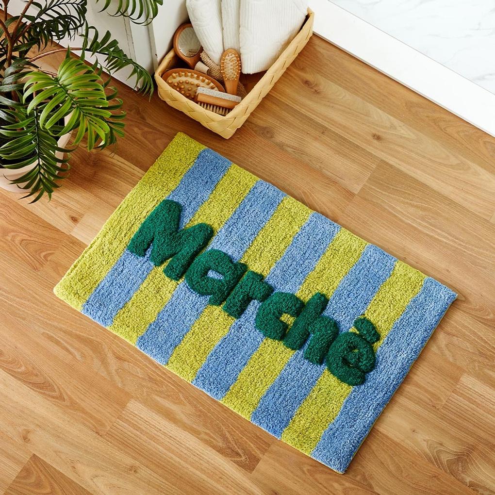 

Etop Lettering Cotton Mat LIME SKYBLUE 40x60_BG2024023