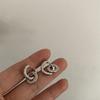 Dual-wear Diamond Double Ring Earrings Fashion Niche Design 100% Match High-end Temperament Women's Creative Gift Earrings