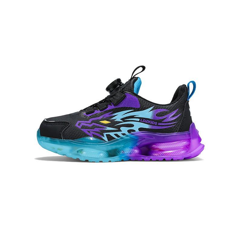 Boys Winter Warm Fleece-Lined Sneakers With Rotating Buckle Closure Basketball Running Indoor Sports