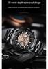 Binbond Skelett Non-Mechanisch Wasserdichte Herrenuhr - Schwarzes Metall & Blaues Design