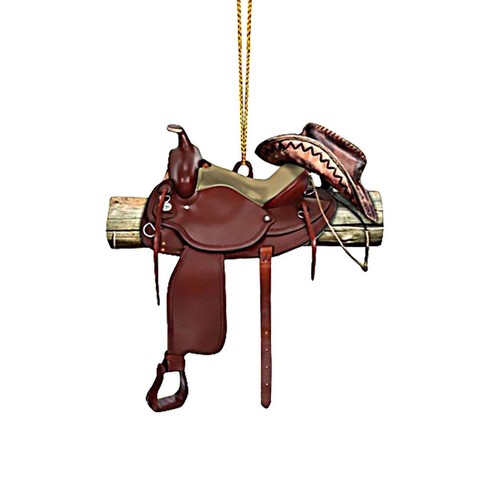 

Подвеска-седло для любителей лошадей в стиле вестерн ковбой, акриловое плоское украшение, подвеска с зеркалом заднего вида для автомобиля