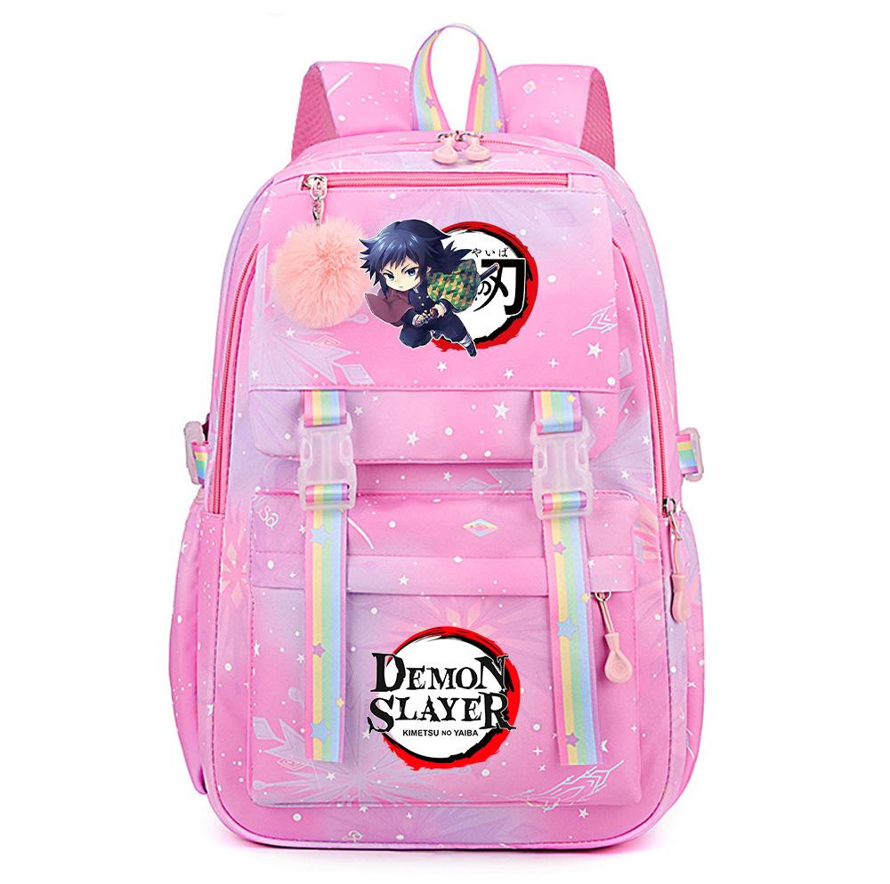 Cartoon Niedlich Dämonentöter Bedruckter Rucksack mit großem Fassungsvermögen für Teenager Schüler Rucksack Schultasche Reisetasche Geschenk