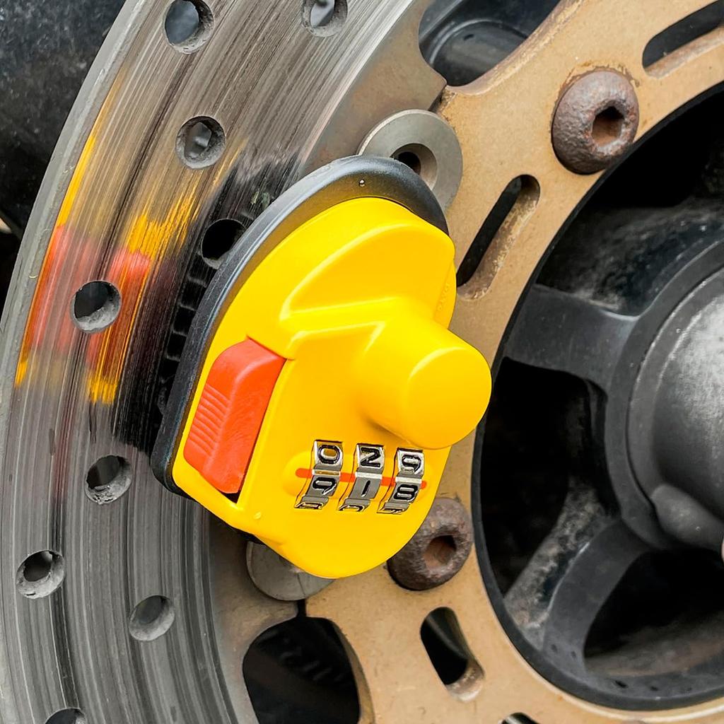 Komine Motorcycle LK-127 Reminder Dial Disc Lock Yellow Free