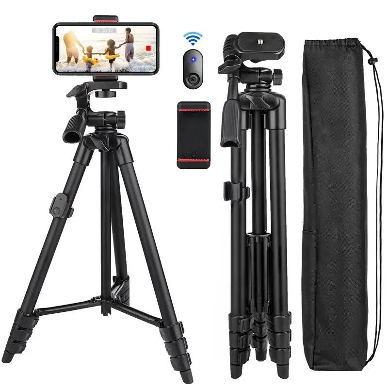 Professional Extendable Tripod Stand For Phone Xiaomi Huawei iPhone Gopro Video Camera Photography With Remote Control Selfie nero