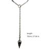 Mysterious Crow Skull Gothic Chain Necklace Metal Adjustable Length Neckchain Unisex Fashion Accessory for Party