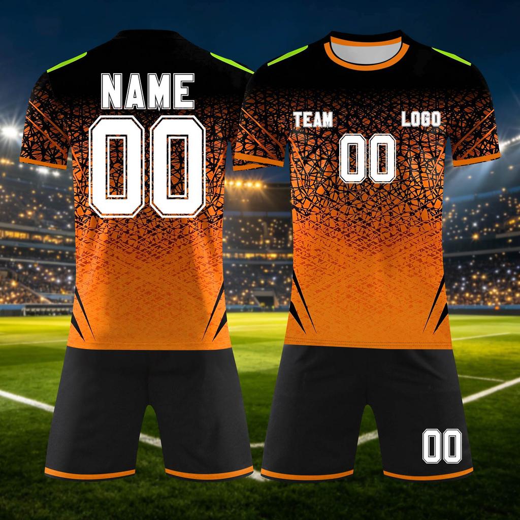 Custom DIY Two Piece Jersey Set Short Sleeve Shirt and Shorts Personalized and Number for Sports Team Uniforms