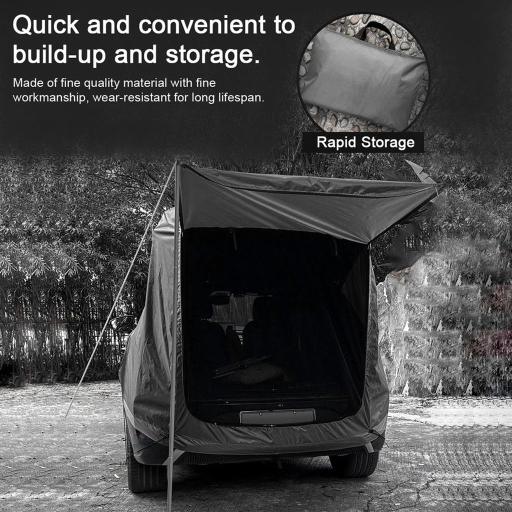 Outdoor Car Rear Tent Camping Picnic Car Rear Tent with Canopy Car Rear Extension Tent Sunshine Proof Rain Proof Car