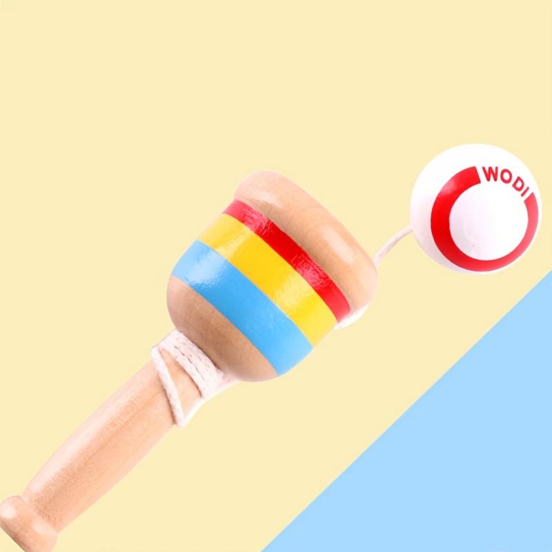 1 Stück Holz Geschicklichkeitsbecher Werfen und Fangen Ball Traditionelles Spiel für Kinder Spielzeug Hand-Auge-Koordination Pädagogische Übung