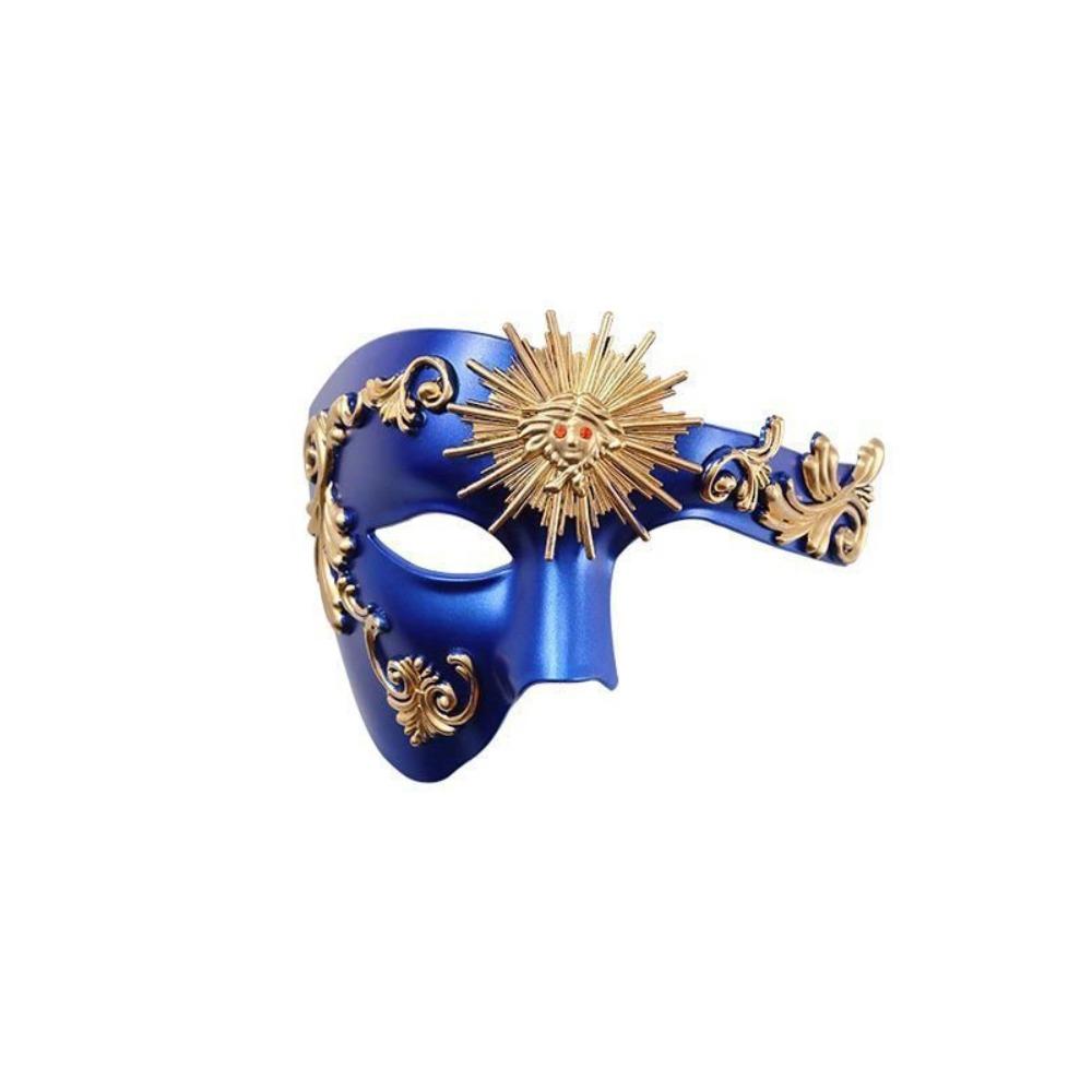 

Vintage Roman Sun God Mask Metal Texture Halloween Face Cover Party Style G