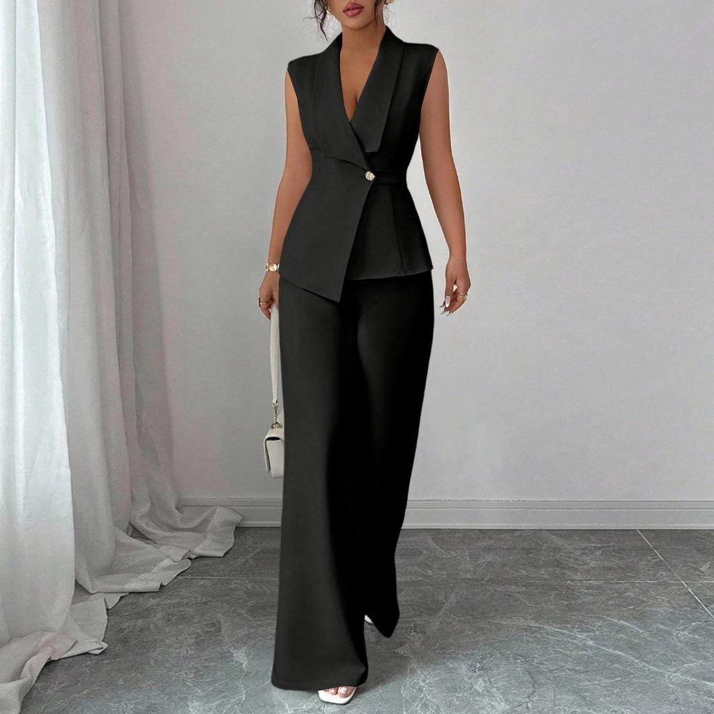 Fashionable And Sexy Women's Spring And Summer Retro Elastic Waist Strap Linen Suit Women's Fashion Color Casual Two-piece Set