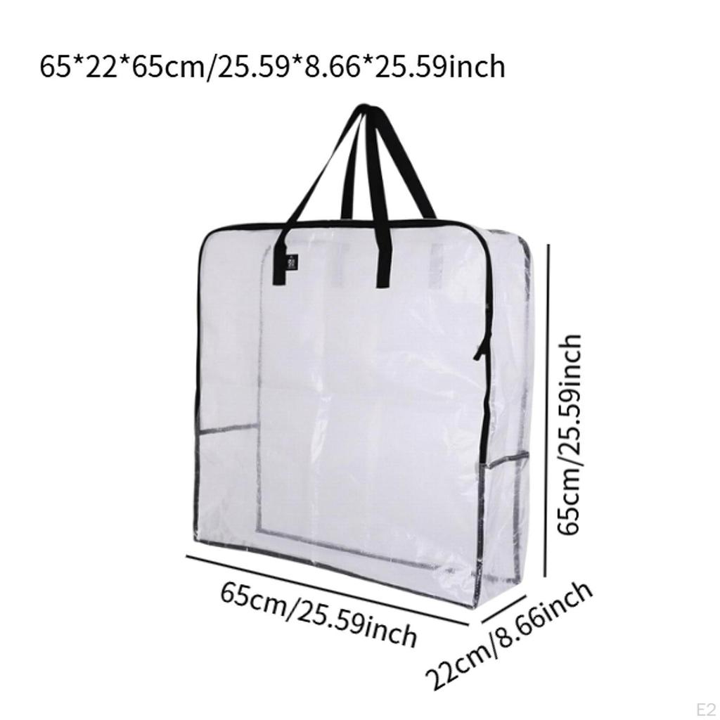 Clear Moving Duffle Bag Packing Supplies with Zipper Carrying Closet Organizer Storage Tote for