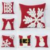 Christmas Tufed Pillow Cover Cotton Embroidered Couch Living Room Bedroom