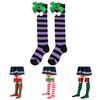 Cute Butterfly Bow Christmas Socks For Girls Long Tube Polyester Fabric