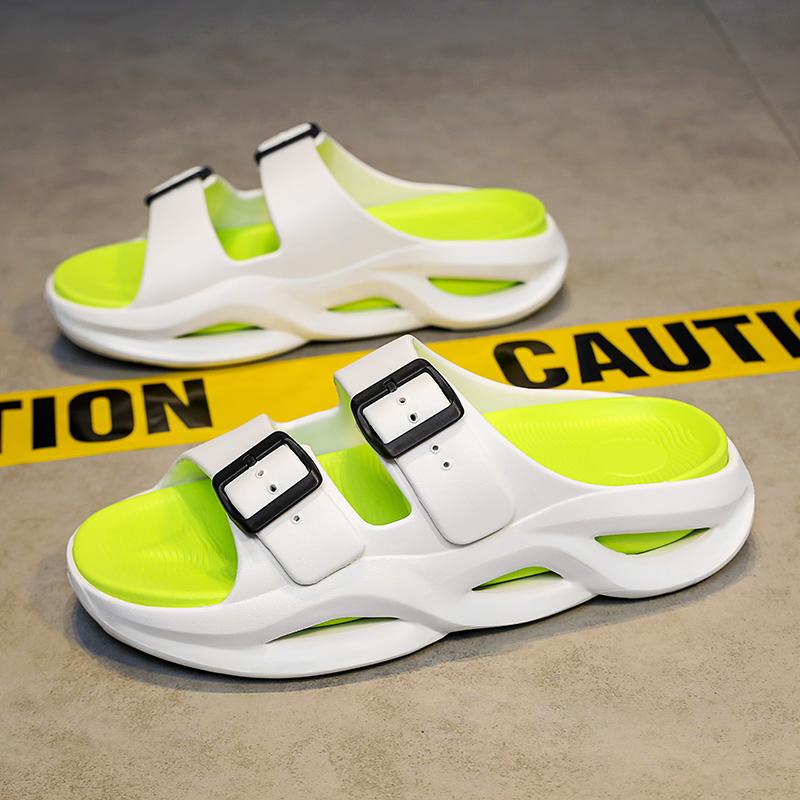 Módní trendy pánské sandály s tlustou podrážkou, venkovní, ležérní, protiskluzové, lehké, základní, plážové boty, letní dovolenkové sandály pro muže