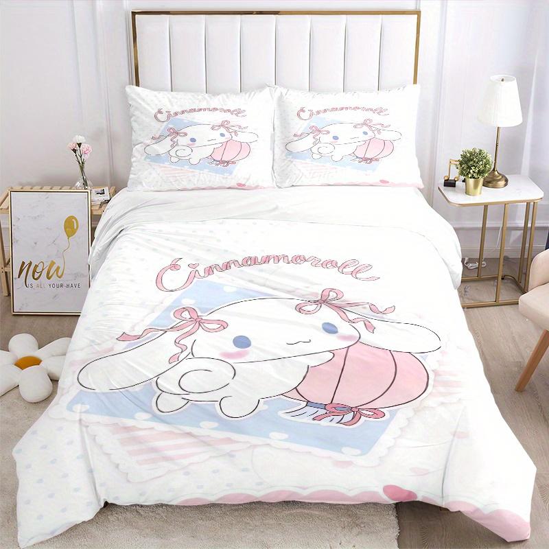 3pcs Lantern Cinnamoroll Ideas Bedding Set - 1 Soft Quilt Cover + 2 Pillowcases, Machine Washable - Suitable for All Seasons, Perfect Gift F
