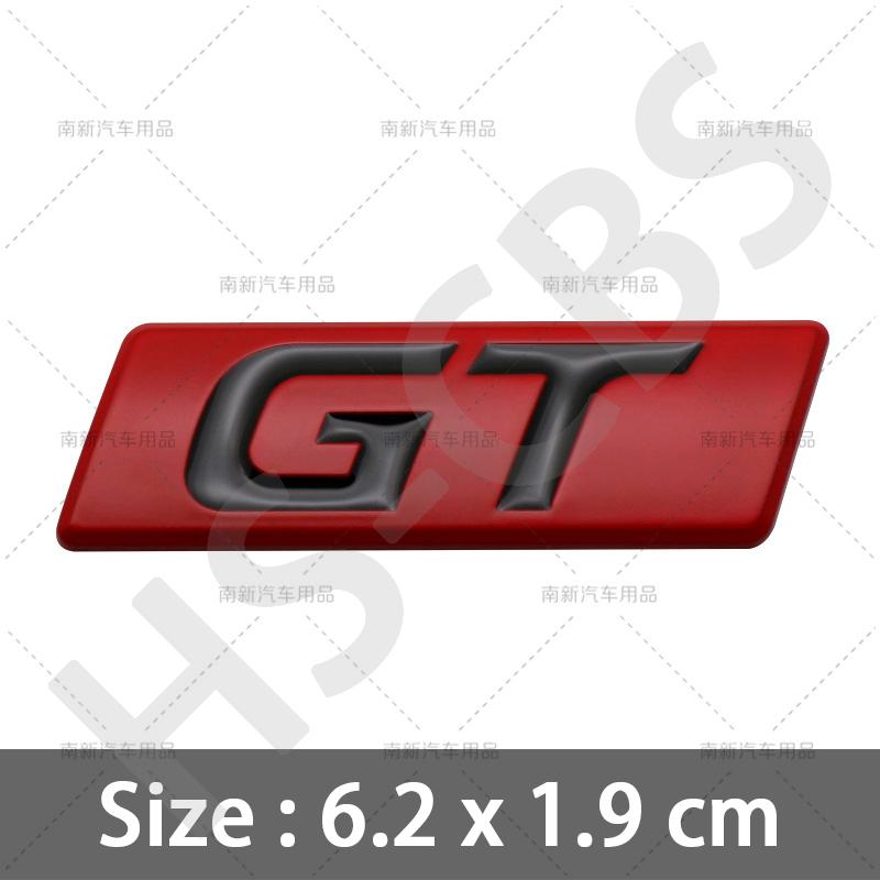 WDC5   1Pcs Metal 3D Car Rear Trunk GT Emblem Logo Auto Door Fender Badge Tailgate ogo GT Car Body Decorative Stickers Accessoires