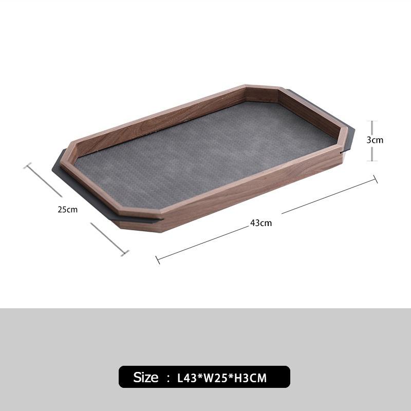 

Walnut Wood Storage Tray Luxury Decorative Trays Minimalist Storage Plates Multifunctional Perfume Jewelry Plate Home Organizer серый