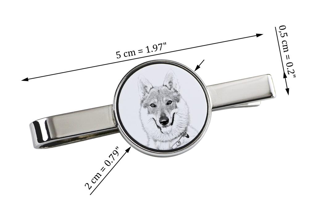 Czechoslovakian Wolfdog, Czechoslovak Vlcak - tie clip with a dog, personalized tie clip, a unique gift for a man from the Art-Dog brand