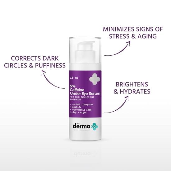 The Derma Co 5% Caffeine Under Eye Serum with Retinol & Peptide for Dark Circles & Puffiness Treats Dark Circles | Fights Signs Of Aging