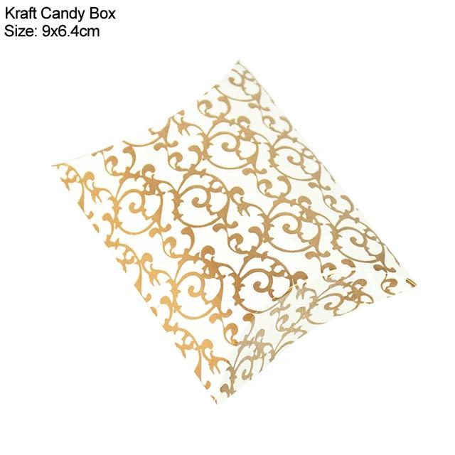 New 10/20/30Pcs Pillow Candy Box Kraft Paper Christmas Gift Packaging Boxes Candy Bags Wedding Favors Birthday Party Decorations